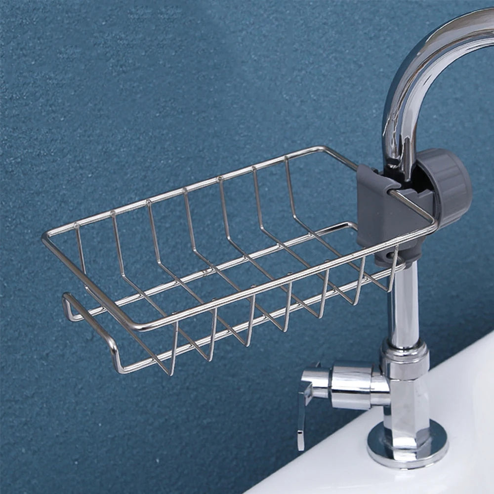 Kitchen Sink Organizer – Sponge Holder & Faucet Drain Rack
