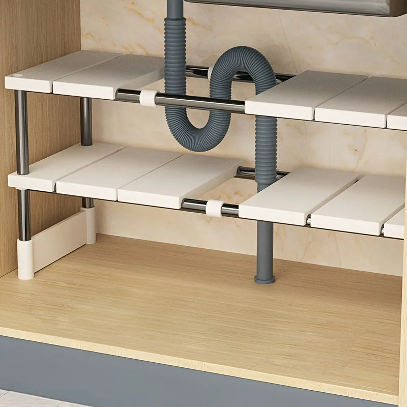 Expandable Under-Sink & Cabinet Organizer – Multi-Layer Pot & Pan Holder