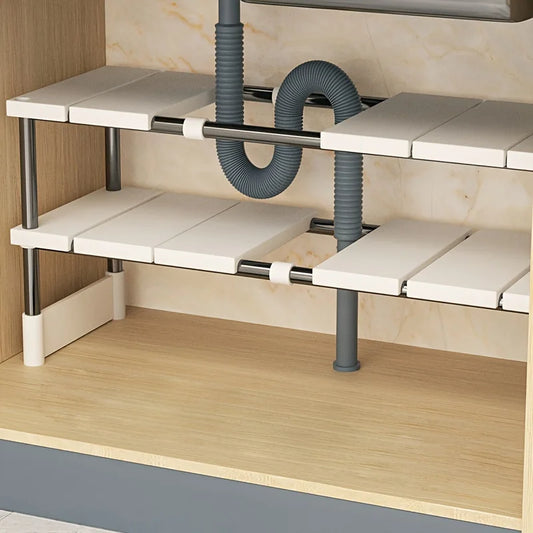 Expandable Under-Sink & Cabinet Organizer – Multi-Layer Pot & Pan Holder