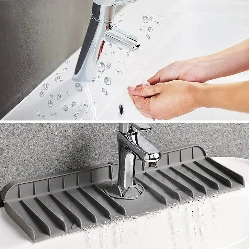 Silicone Sink Mat – Faucet Splash Guard & Countertop Drying Pad