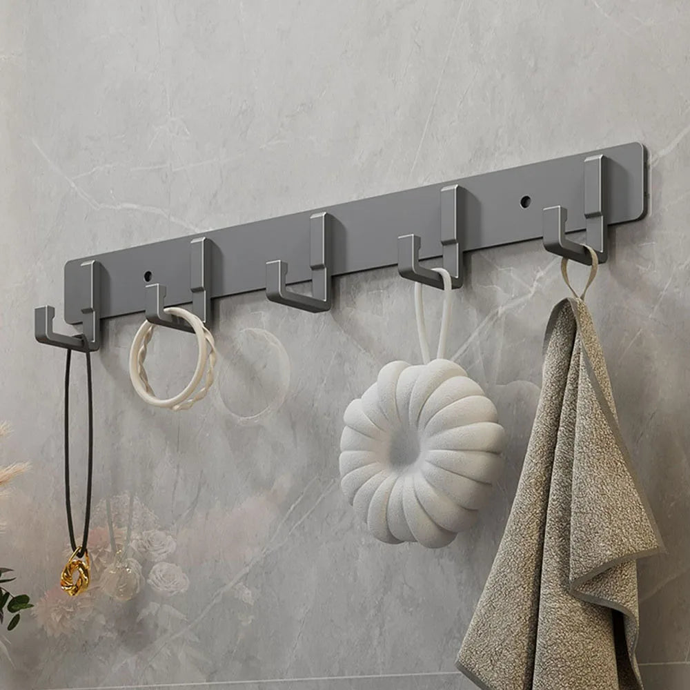 Kitchen Space Aluminum Punch-Free Hooks Are Easy to Install Kitchen Utensils Storage Hooks Bathroom Bathrobe Towel Hangers