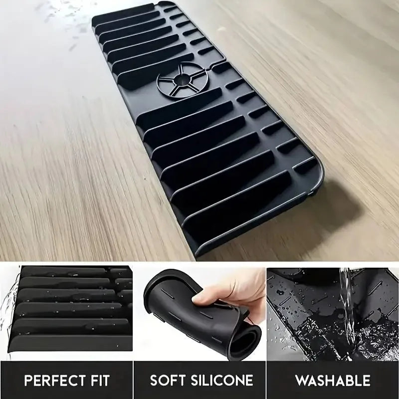Silicone Sink Mat – Faucet Splash Guard & Countertop Drying Pad