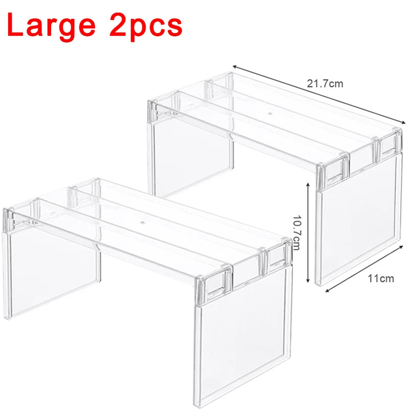 Fridge Layered Separator Shelves – Transparent Stackable Refrigerator Organizer