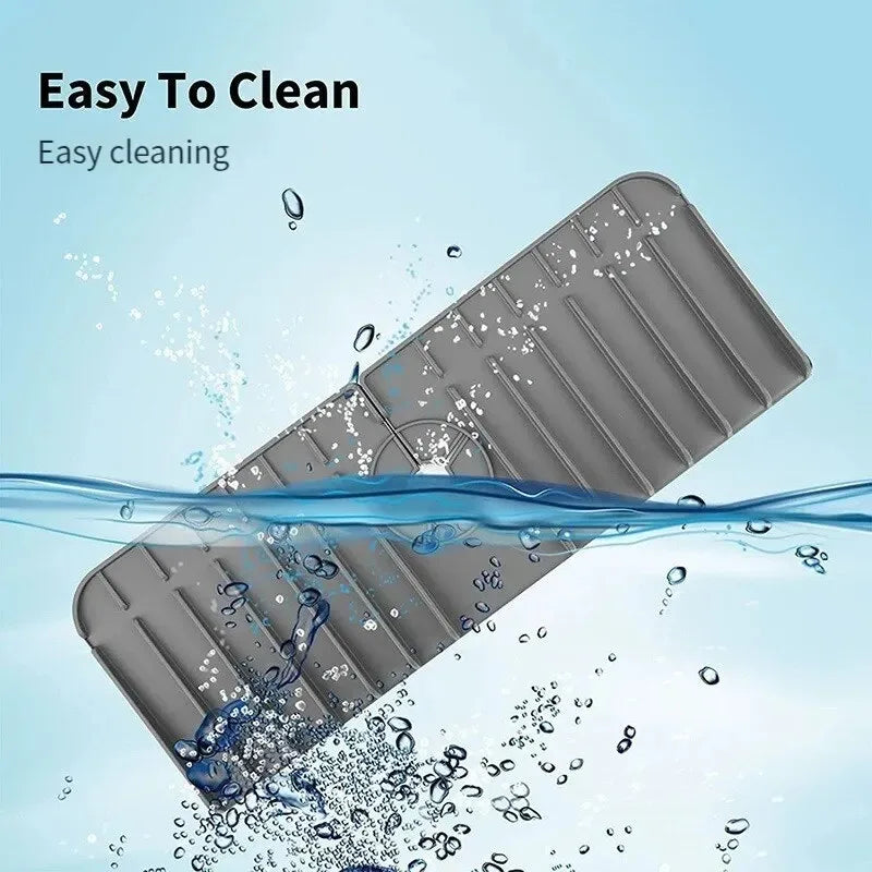 Silicone Sink Mat – Faucet Splash Guard & Countertop Drying Pad