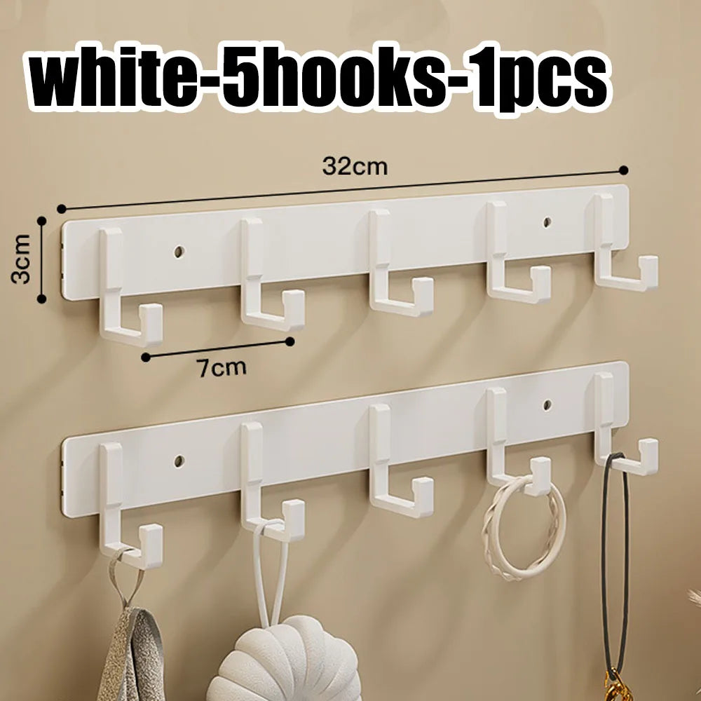 Kitchen Space Aluminum Punch-Free Hooks Are Easy to Install Kitchen Utensils Storage Hooks Bathroom Bathrobe Towel Hangers