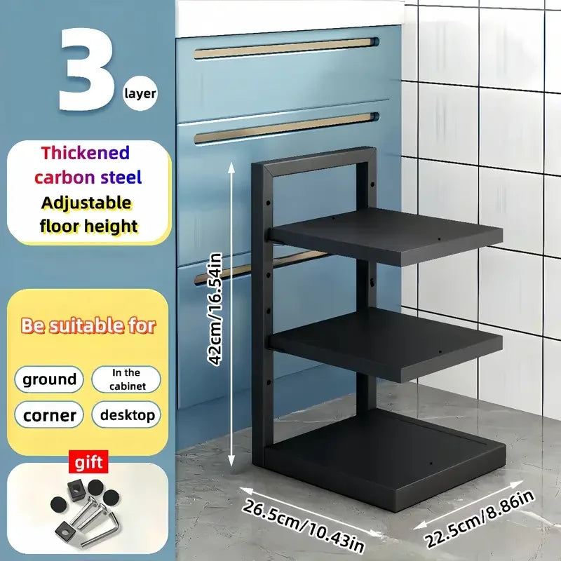 Adjustable Stainless Steel Pot Rack – Multi-Layer Kitchen Storage Organizer