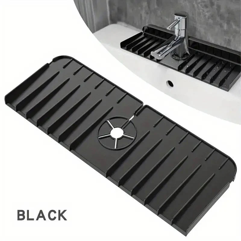 Silicone Sink Mat – Faucet Splash Guard & Countertop Drying Pad