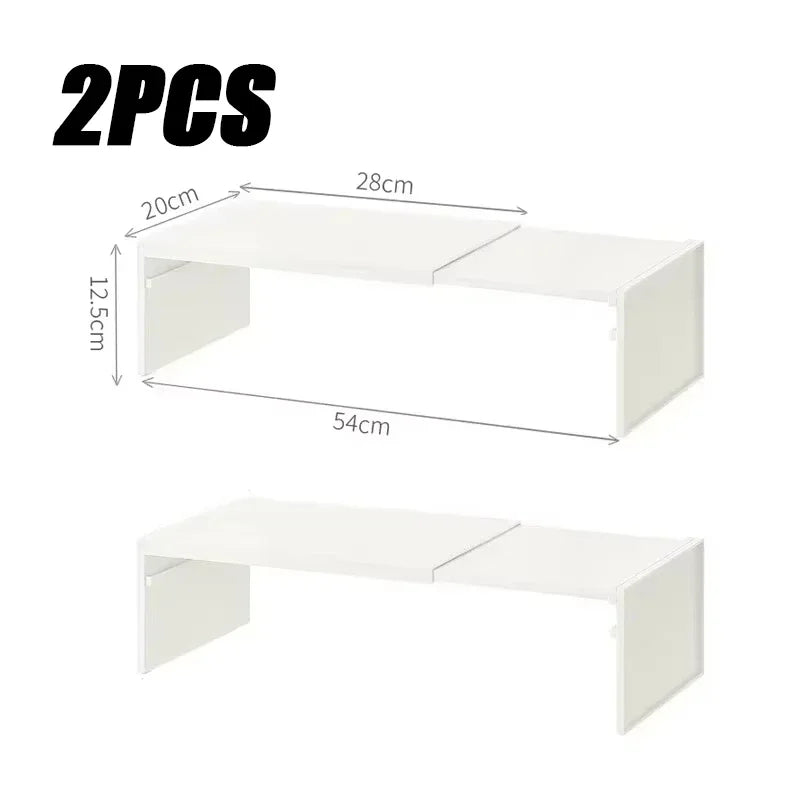 1/2pcs Kitchen Stretchable Cabinet Shelf Cupboard Separated Storage Rack Countertop Organizer Spice Organizer Shelf Save Space