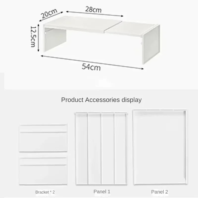 1/2pcs Kitchen Stretchable Cabinet Shelf Cupboard Separated Storage Rack Countertop Organizer Spice Organizer Shelf Save Space