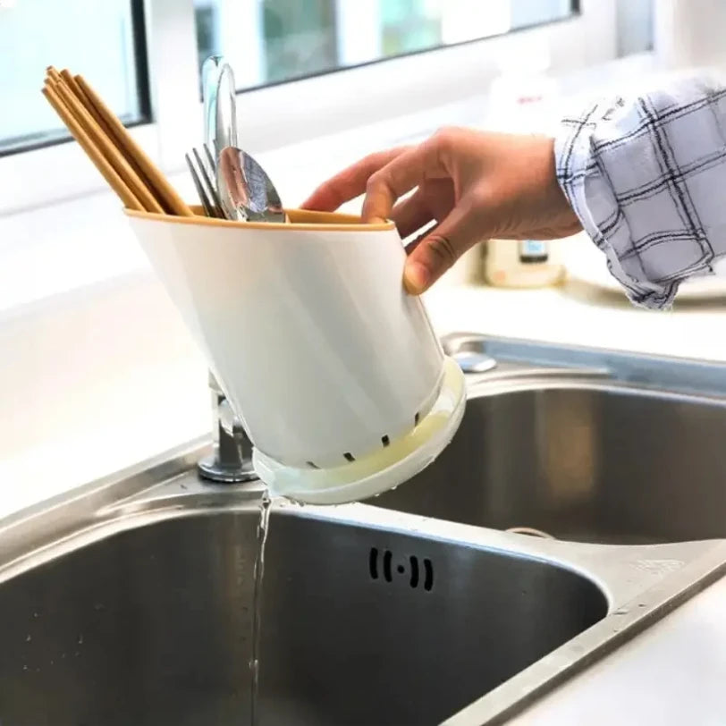 1PC Plastic Storage Holder Kitchen Drying Rack for Tableware Knife Spoon Fork Drain Container Organizer Tabletop Tool
