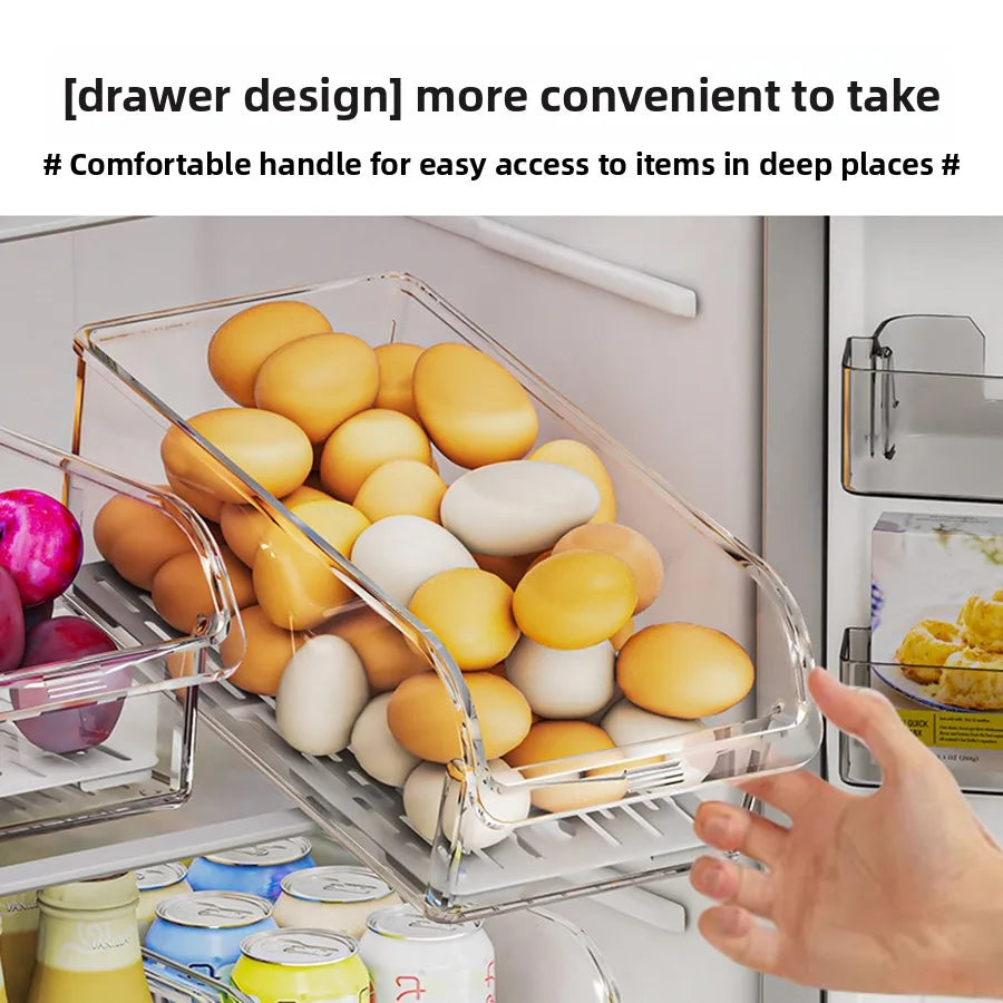 Clear Refrigerator Organizer Bins – Fridge Storage for Fruits, Veggies & Drinks