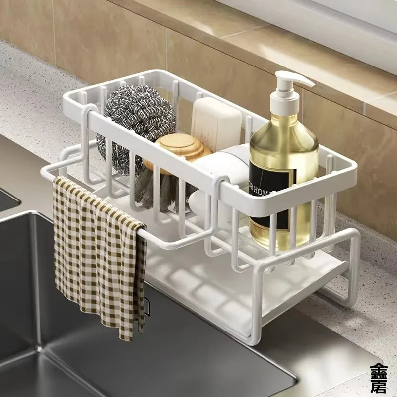 Tap-Mounted Sink Organizer – Space-Saving Kitchen Storage with Drainage Rack