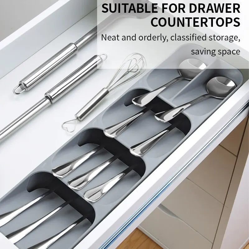 Kitchen Drawer Cutlery Organizer – Knife, Fork & Spoon Storage Tray