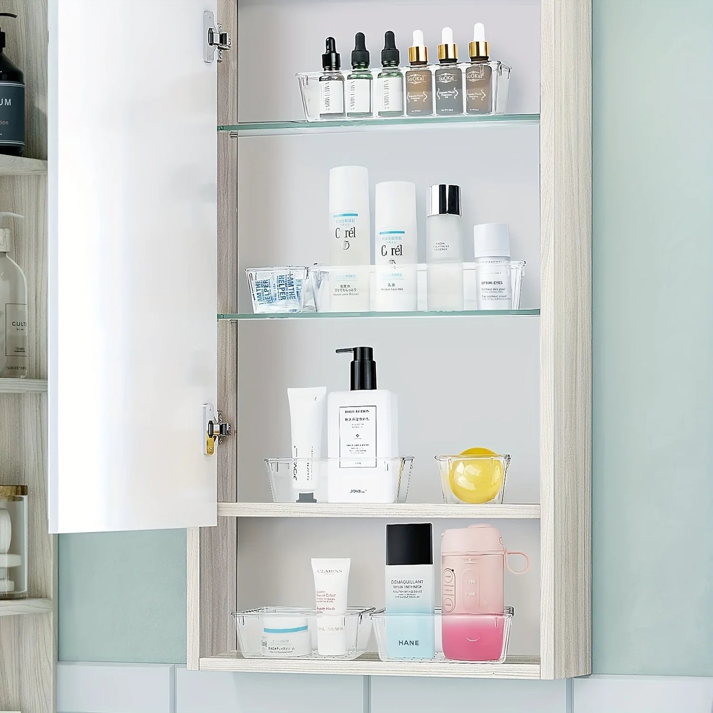 Clear Drawer Organizer Set – Bathroom, Makeup & Dressing Table Storage