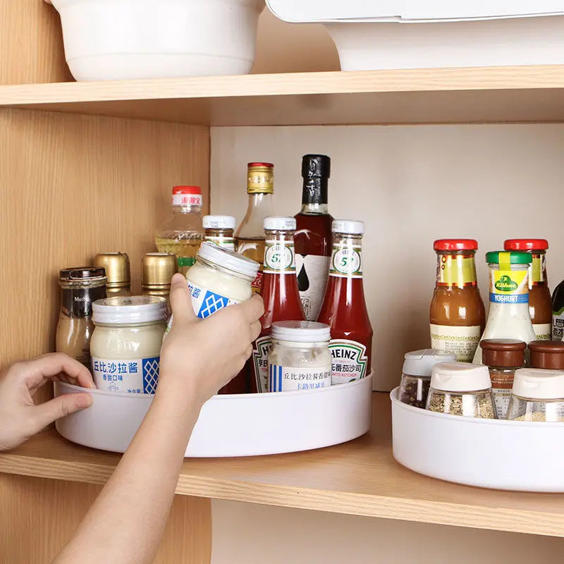 360° Rotating Cabinet Organizer – Non-Slip Turntable for Kitchen & Bathroom