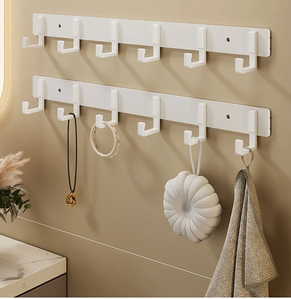 Kitchen Space Aluminum Punch-Free Hooks Are Easy to Install Kitchen Utensils Storage Hooks Bathroom Bathrobe Towel Hangers