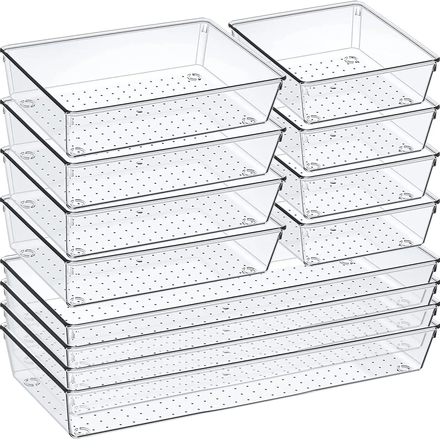 Clear Drawer Organizer Set – Bathroom, Makeup & Dressing Table Storage