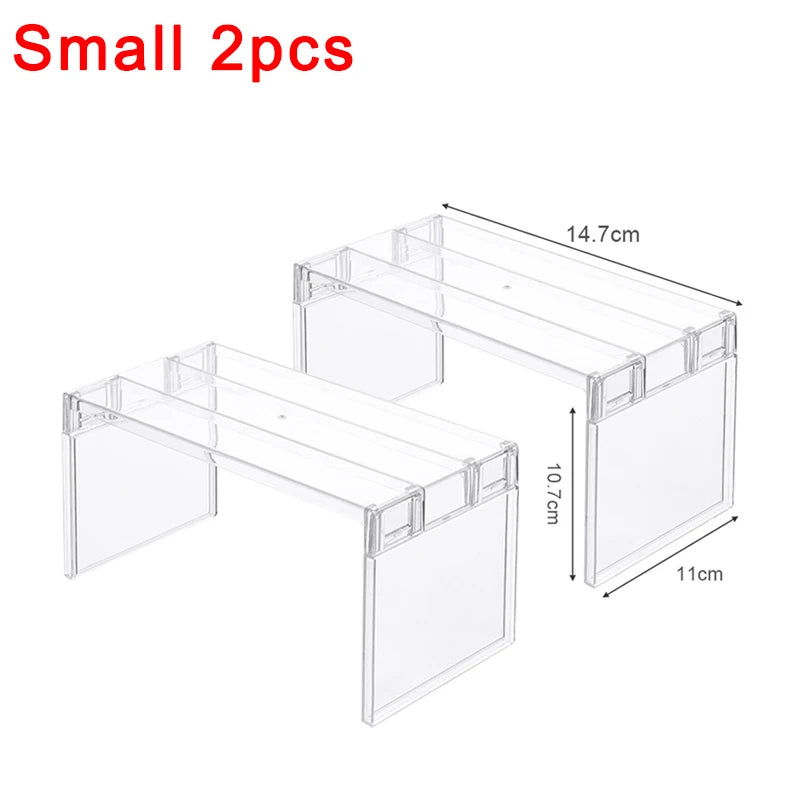 Fridge Layered Separator Shelves – Transparent Stackable Refrigerator Organizer