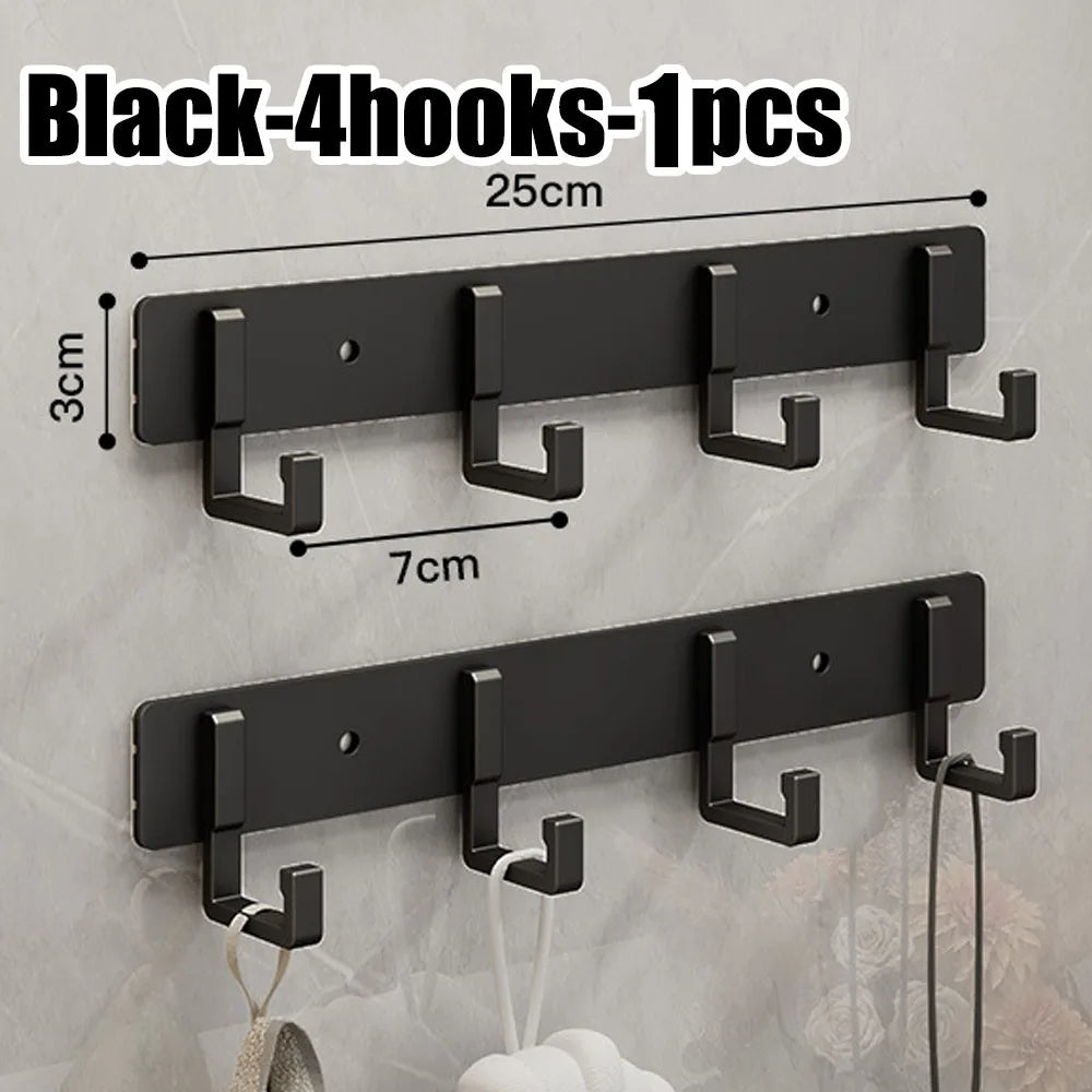 Kitchen Space Aluminum Punch-Free Hooks Are Easy to Install Kitchen Utensils Storage Hooks Bathroom Bathrobe Towel Hangers