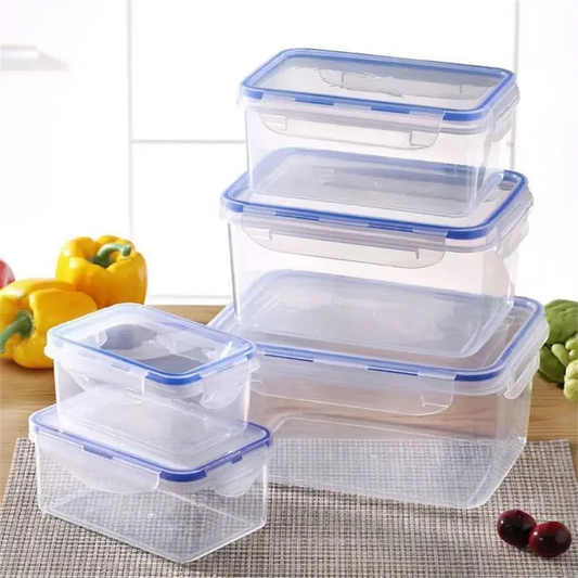 Stackable Pantry Storage Bins with Lids – Clear Grain & Food Containers (1 or 4-Pack)