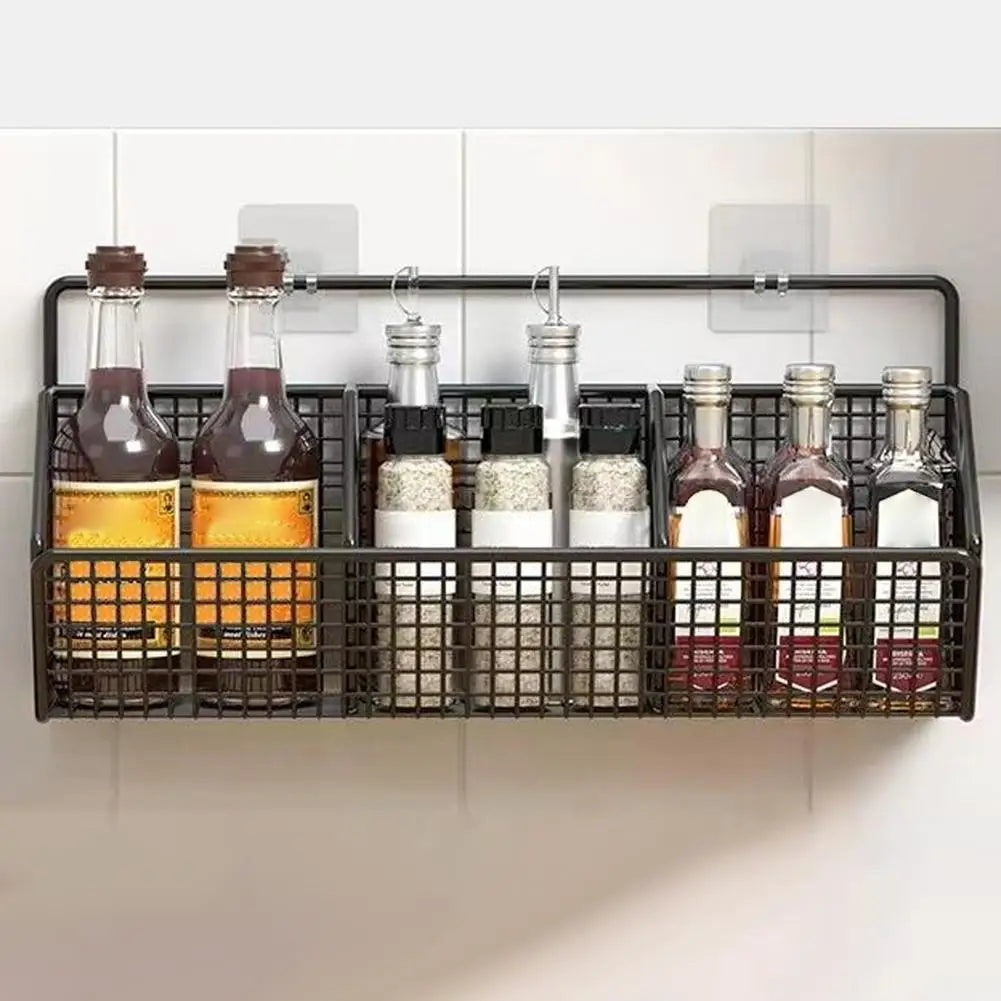 Wall-Mounted Kitchen Storage Basket – Punch-Free Partition Organizer