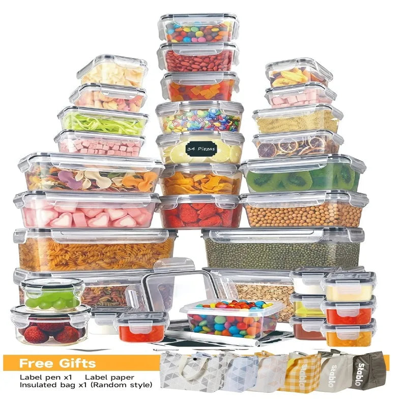 Airtight Pantry Container Set – 24 Containers with Lids & Labels