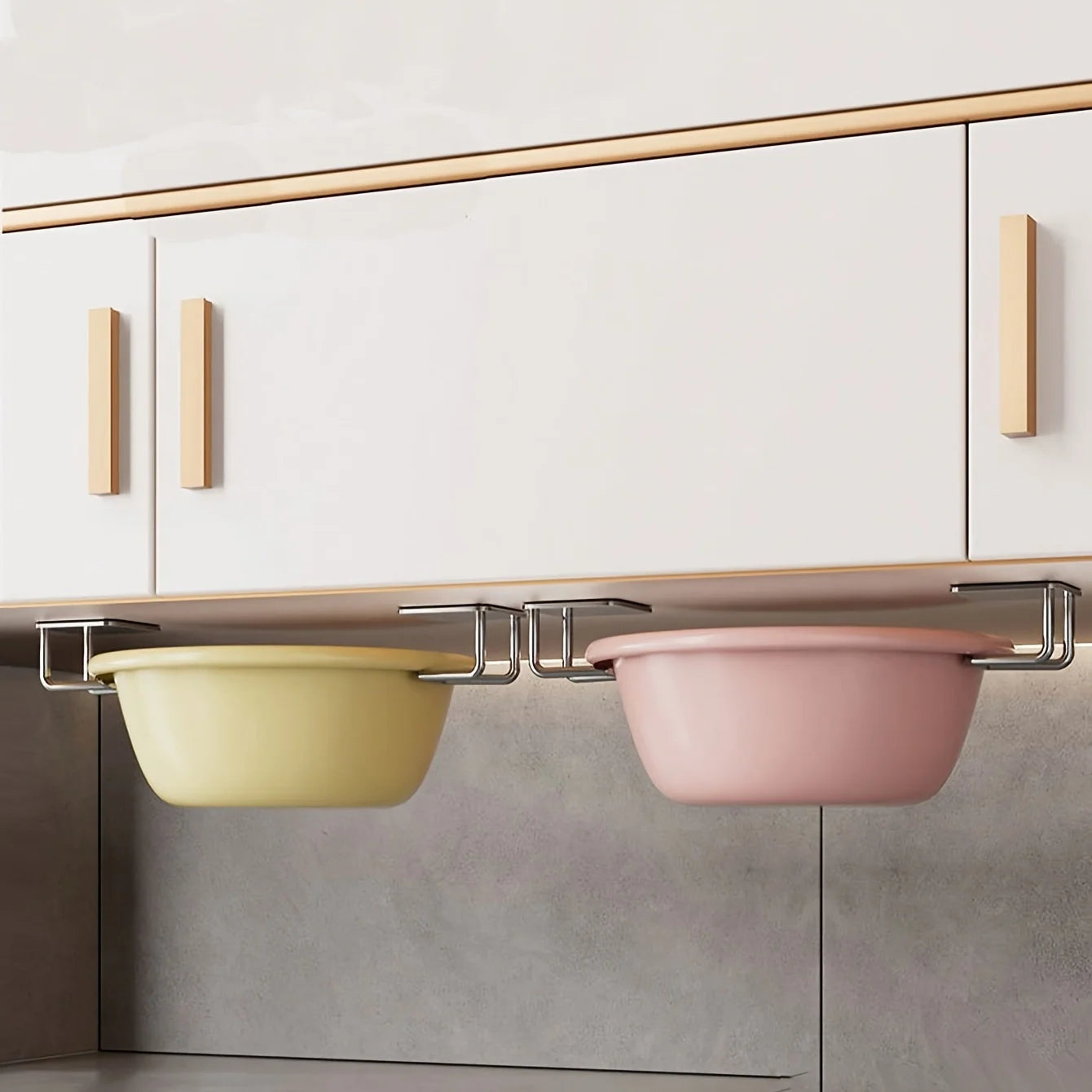 Under-Cabinet Wall Storage Rack Set – Punch-Free Kitchen Organizer (4-Pack)