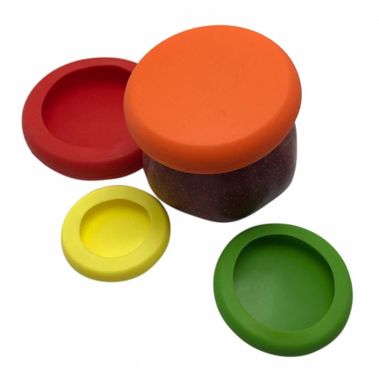 Silicone Food Storage Lids – Set of 4 Reusable Stretch Covers