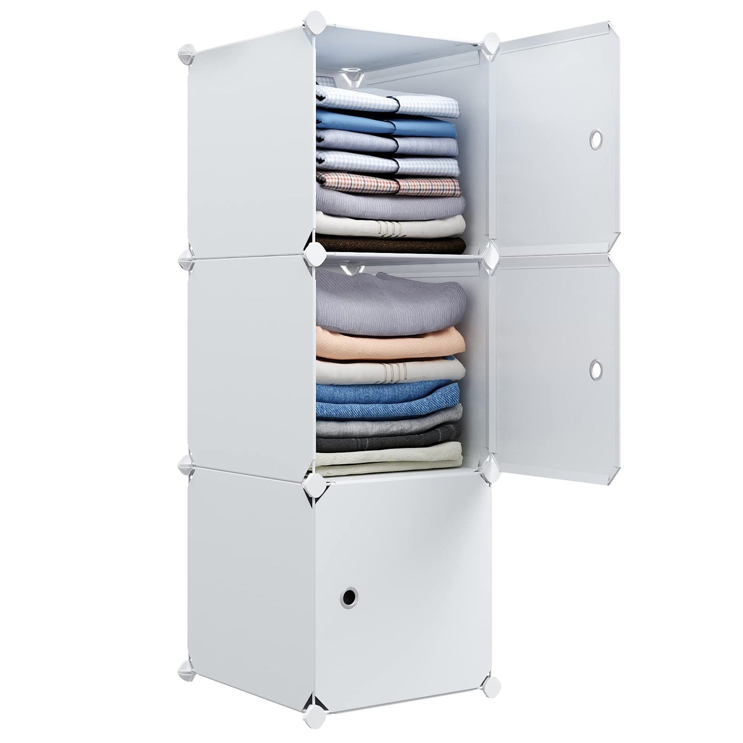 3-Cube Storage Organizer with Door – Narrow Closet Cabinet (11.8" Cubes)