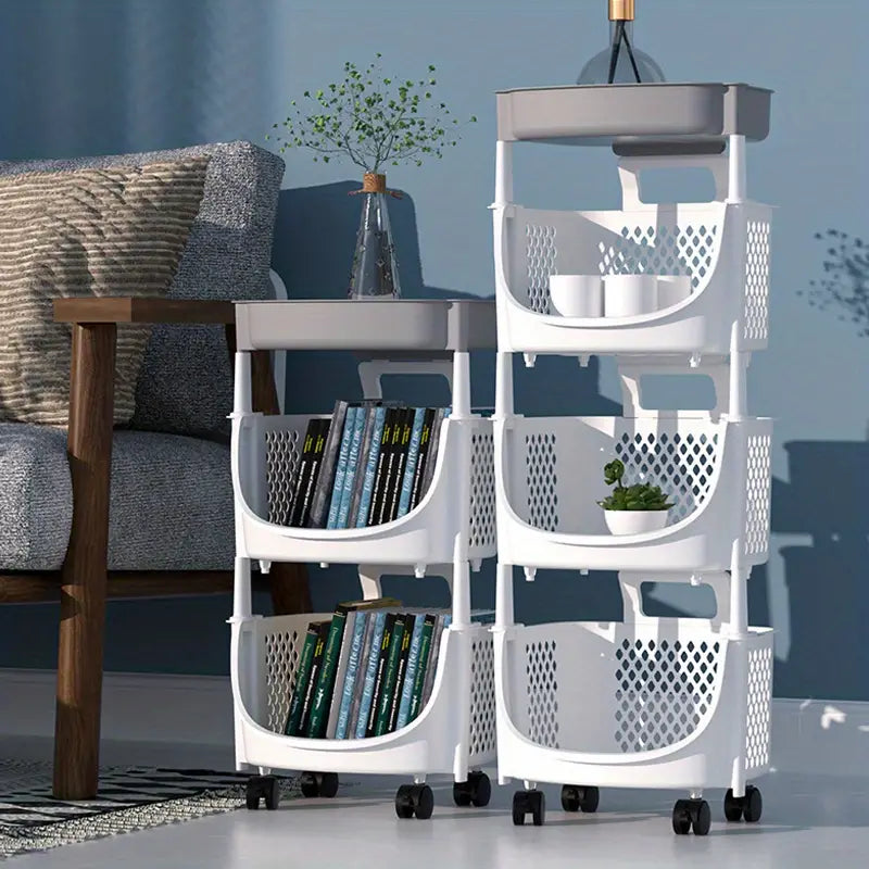 5-Layer Rolling Storage Cart | Kitchen, Bathroom & Living Room Organizer