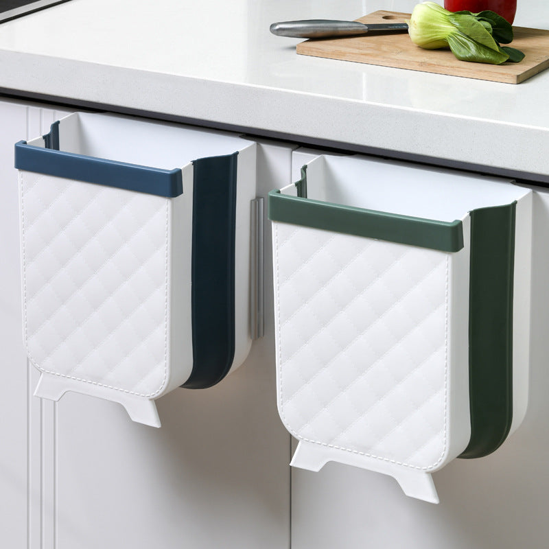 Foldable Wall-Mounted Trash Bin – Cabinet Door Hanging Waste Bin (7L)